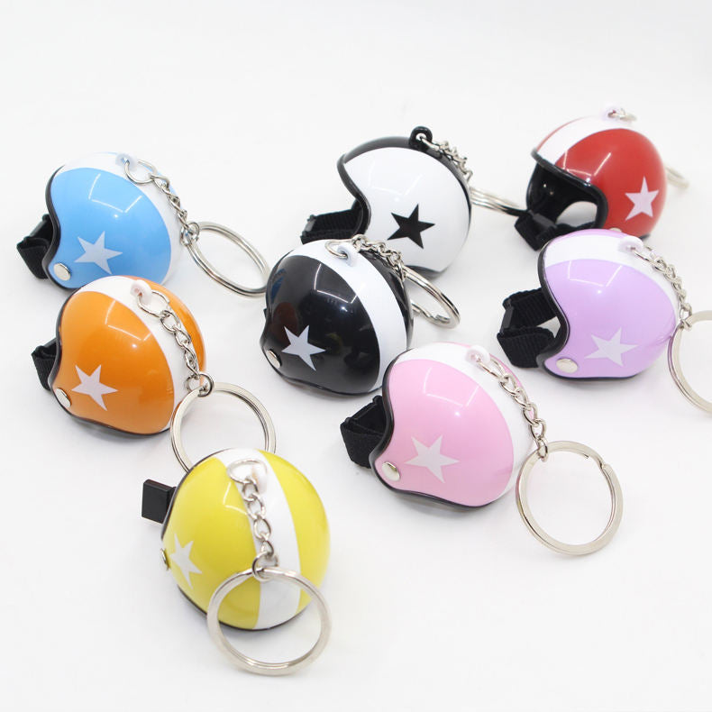 Mini Helmet Keychain with Star Design