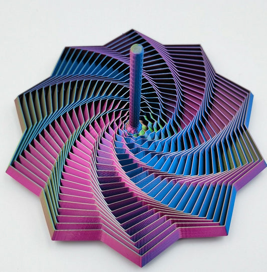 3D Printed Stress Relief Sensory Whirling Spiral with Handle
