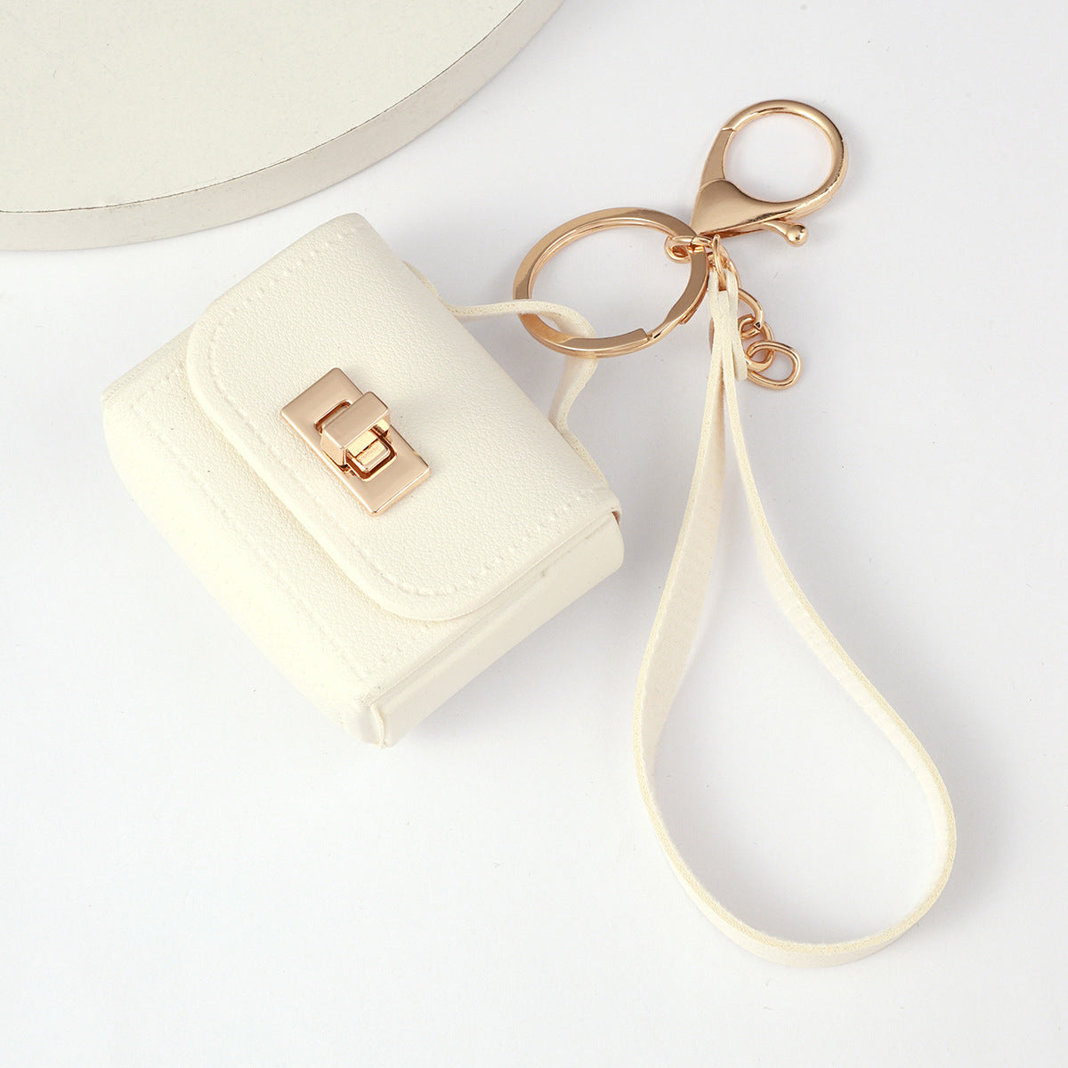 Mini PU Leather Pouch Keychain