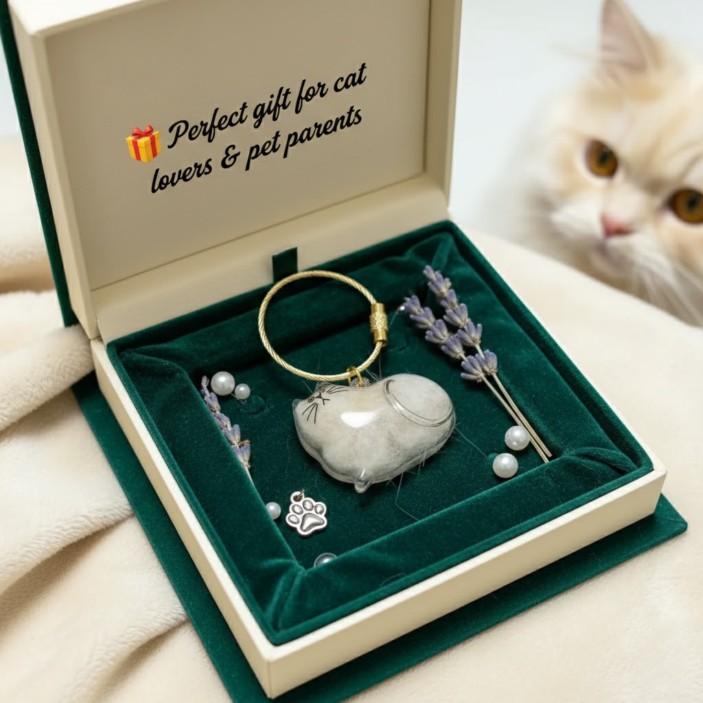 🐱 Cat Fur Keepsake Keychain 🐾