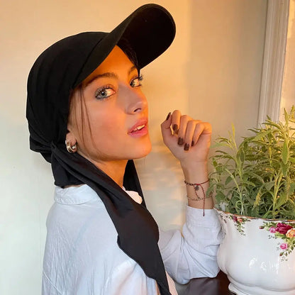 New Instant Hijab Baseball Cap Scarf