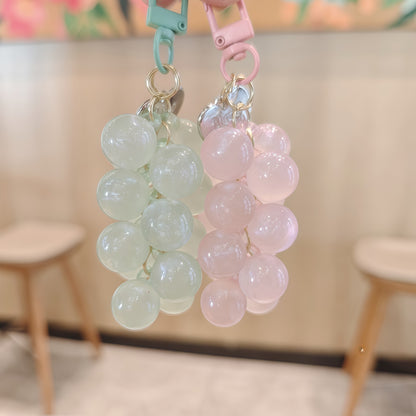 Crystal Acrylic Grape Cluster Keychain Pendant
