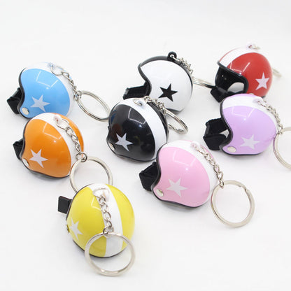 Mini Helmet Keychain with Star Design