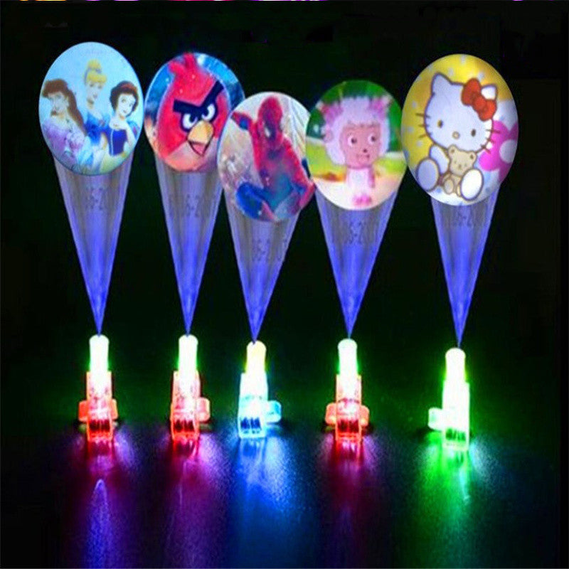 Cartoon Projection LED Finger Lamp Ring