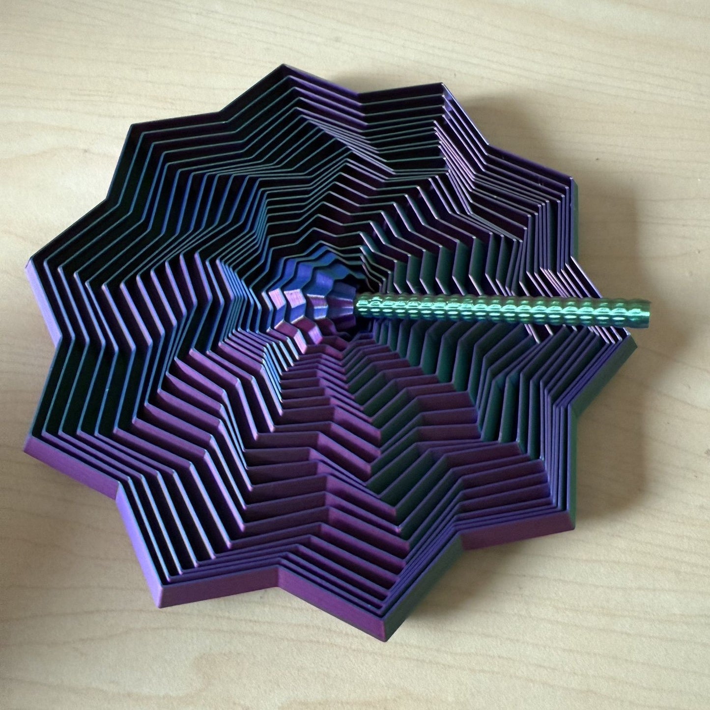3D Printed Stress Relief Sensory Whirling Spiral with Handle