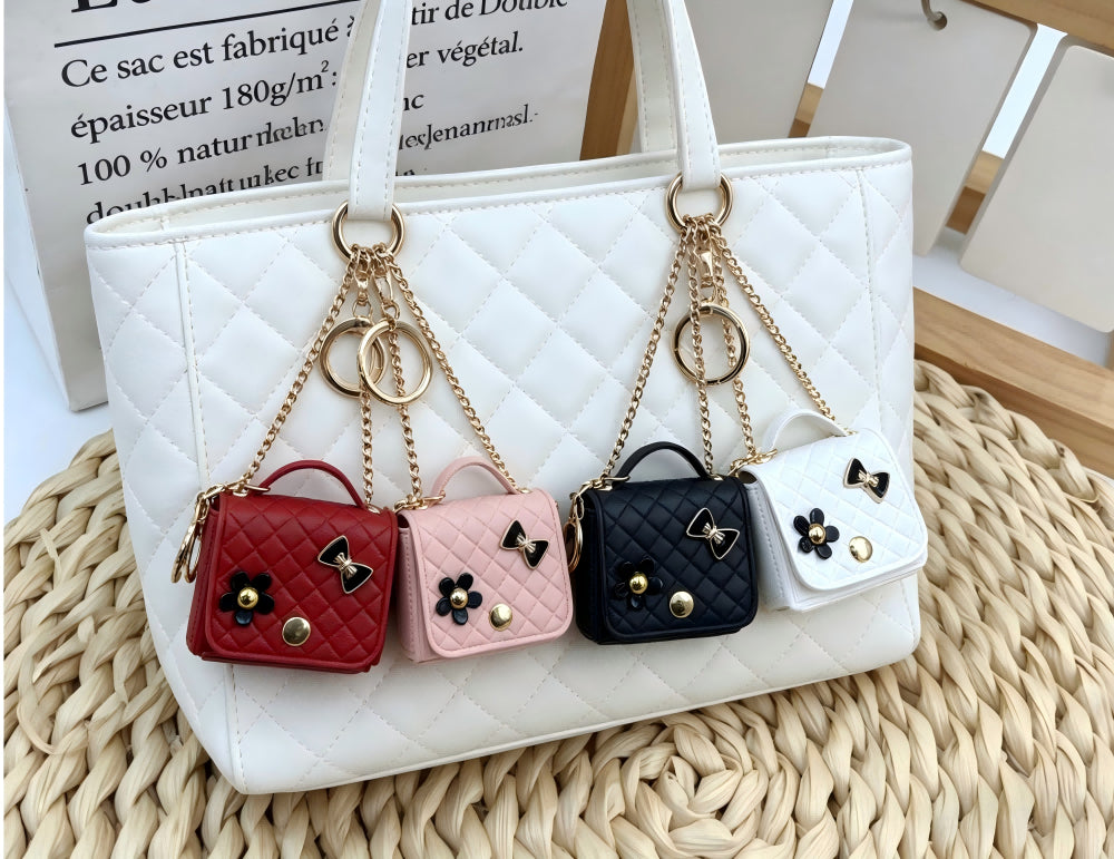 Mini Camellia Small Square Bag Keychain