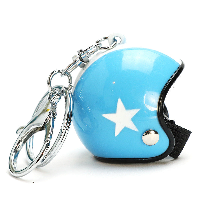 Mini Helmet Keychain with Star Design