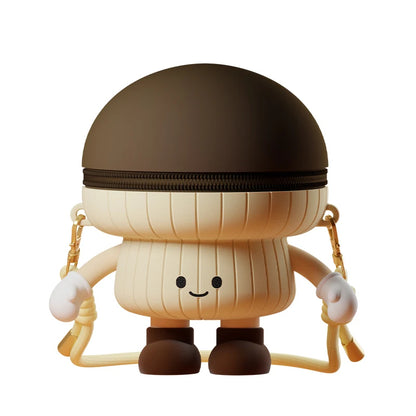 Cute Mushroom Silicone Mini Storage Keychain Bag