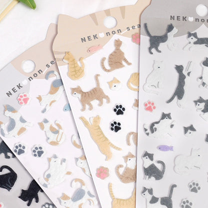 Funny Cat Felt  3d Fabric Sticker