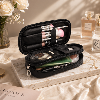 Luxury Quilted Travel Cosmetic Bag