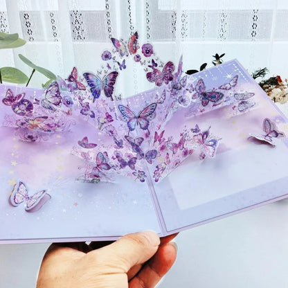 3D Butterfly Hollow Flower Greeting Card