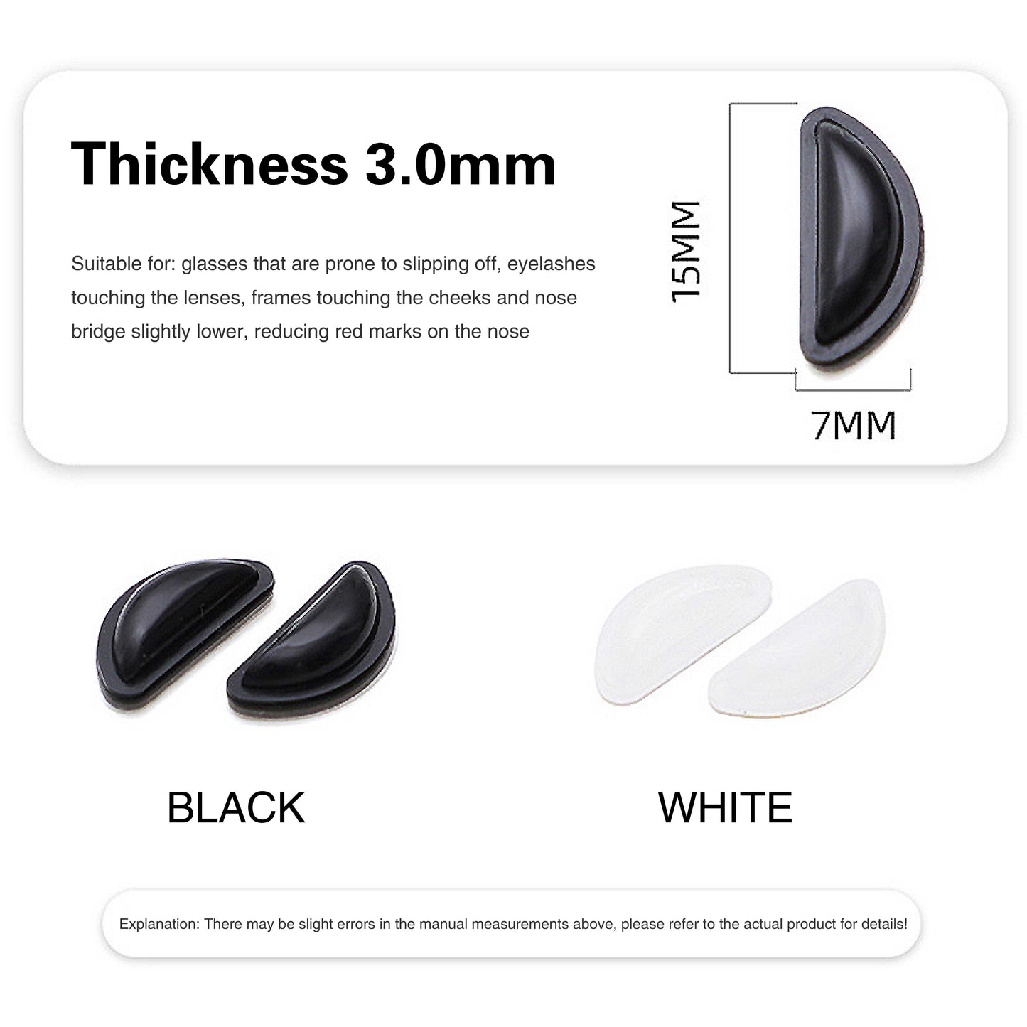 Anti-Slip Silicone Nose Pads for Glasses