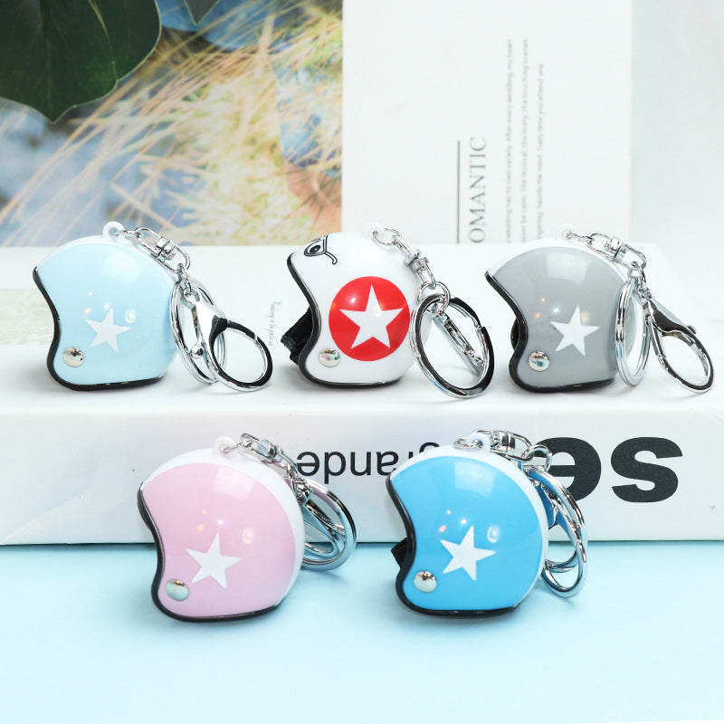 Mini Helmet Keychain with Star Design