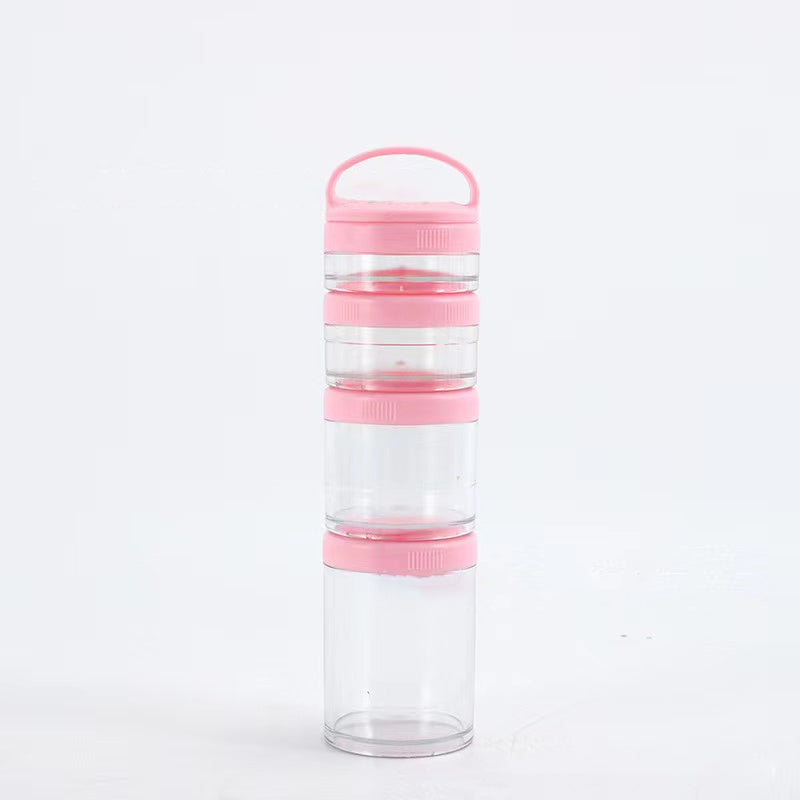 Portable 4 Layer Stackable Food Storage Container