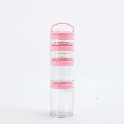 Portable 4 Layer Stackable Food Storage Container