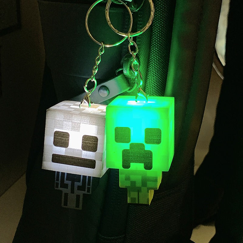Minecraft Light Keychain Novelty Pendant Cartoon