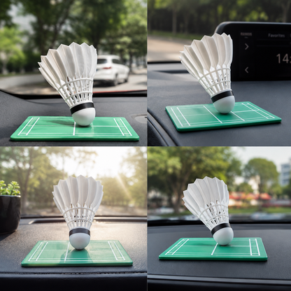 Sporty 360° Swivel Shuttlecock Dashboard Figurine