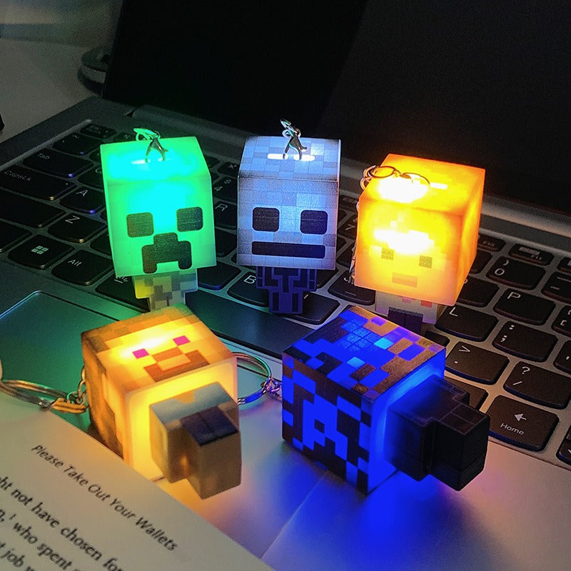 Minecraft Light Keychain Novelty Pendant Cartoon