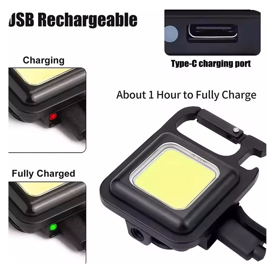 USB Rechargeable Multifunctional Mini Light Keychain
