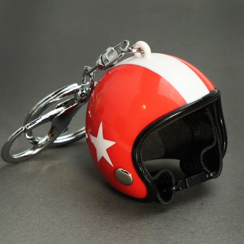 Mini Helmet Keychain with Star Design