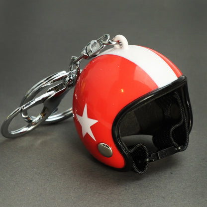 Mini Helmet Keychain with Star Design