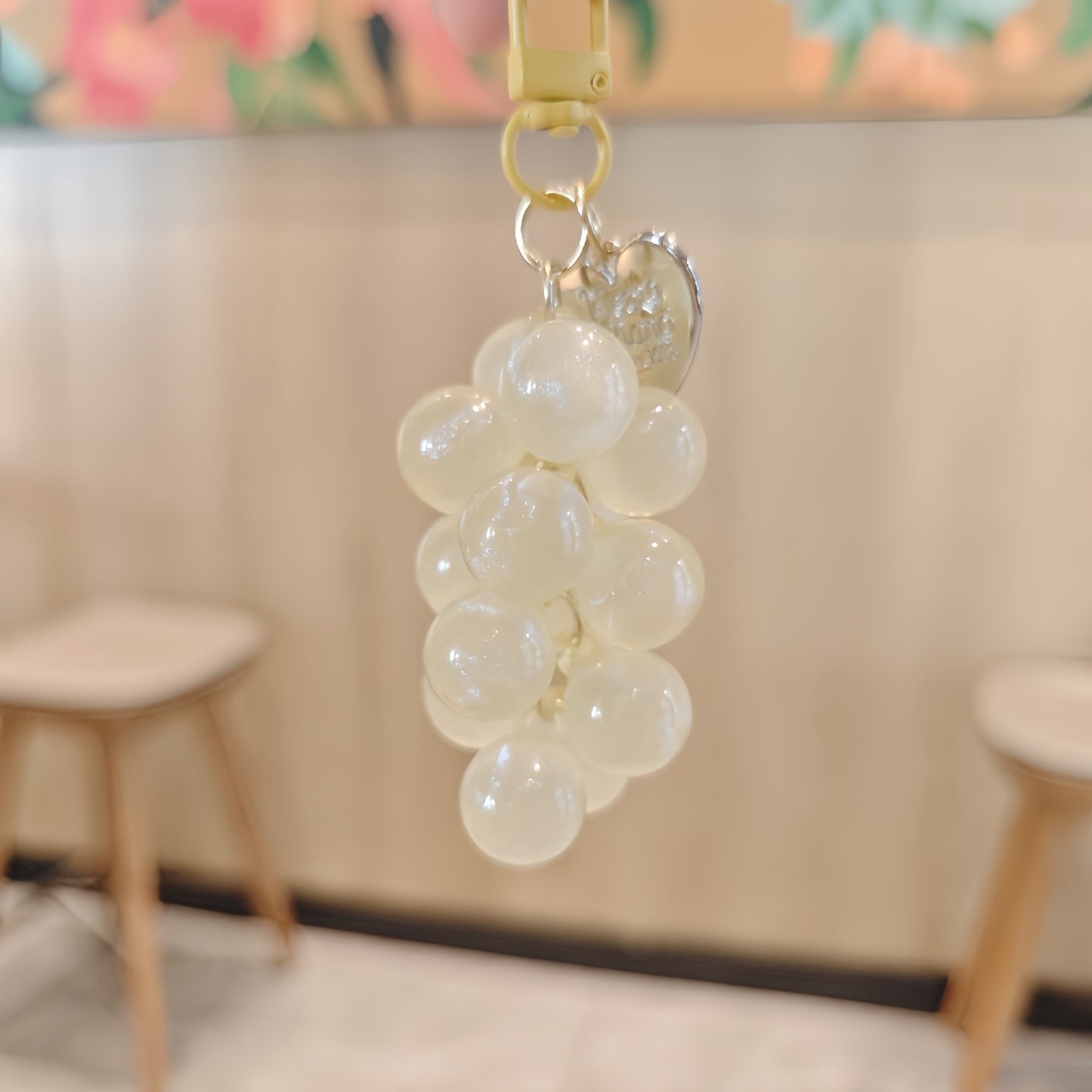 Crystal Acrylic Grape Cluster Keychain Pendant
