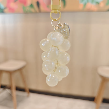 Crystal Acrylic Grape Cluster Keychain Pendant
