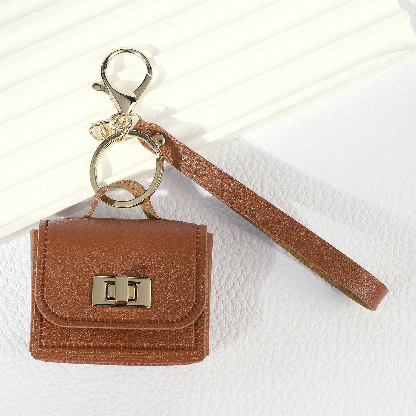 Mini PU Leather Pouch Keychain