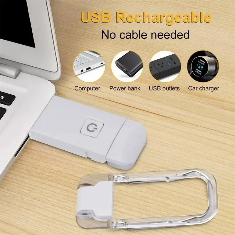 Mini Portable USB Rechargeable LED Clip Bookmark