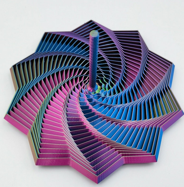 3D Printed Stress Relief Sensory Whirling Spiral with Handle