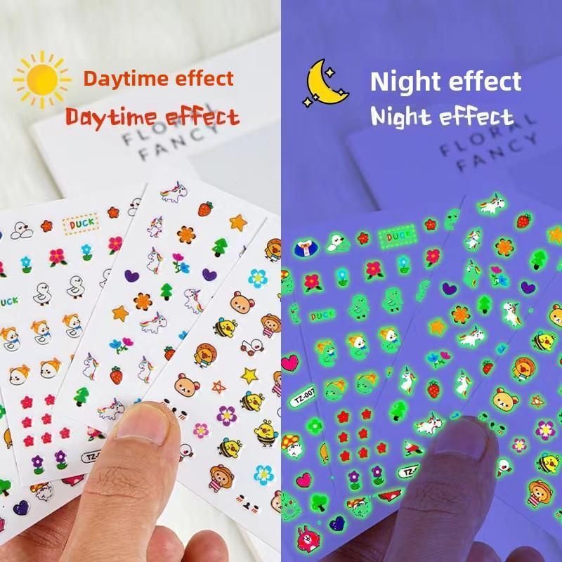 Glowing Cute Nail Stickers - Self Adhesive
