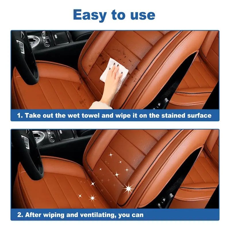 Car interior cleaning and polishing wipes