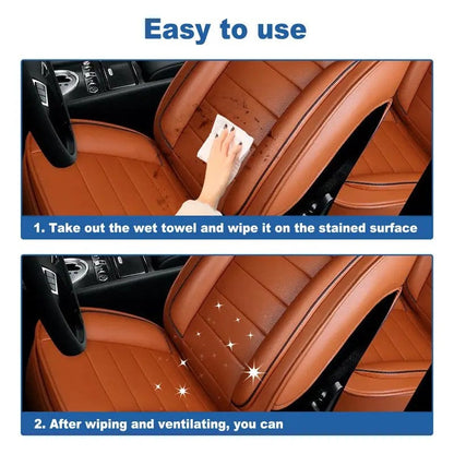 Car interior cleaning and polishing wipes