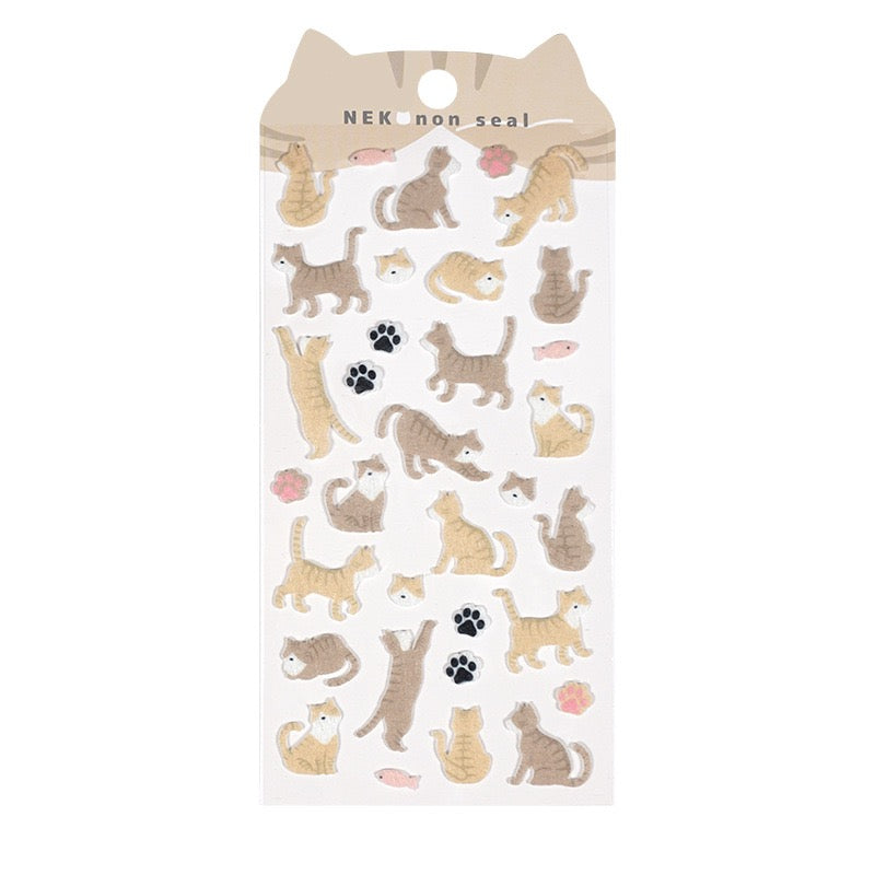 Funny Cat Felt  3d Fabric Sticker