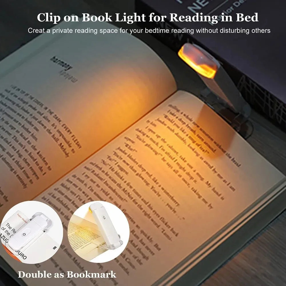 Mini Portable USB Rechargeable LED Clip Bookmark