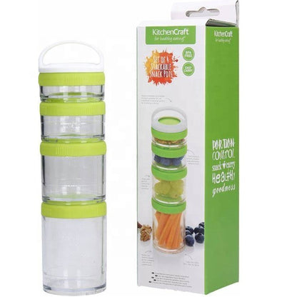 Portable 4 Layer Stackable Food Storage Container