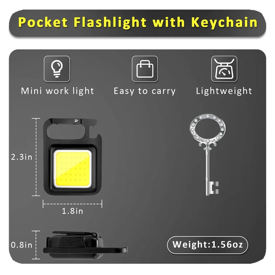 USB Rechargeable Multifunctional Mini Light Keychain