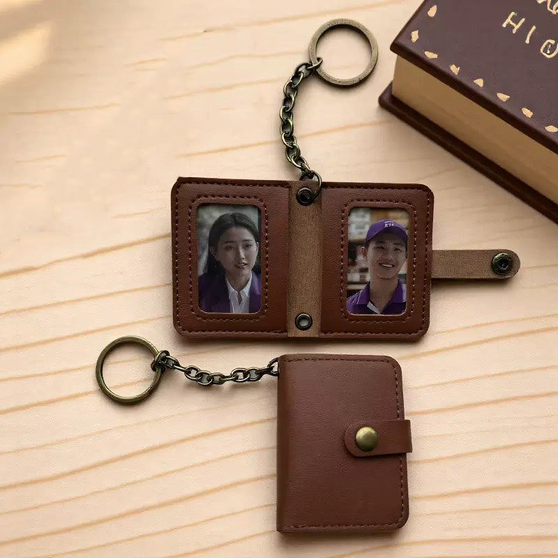 Mini Photo Frame PU Leather Keychain