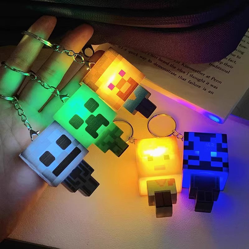 Minecraft Light Keychain Novelty Pendant Cartoon