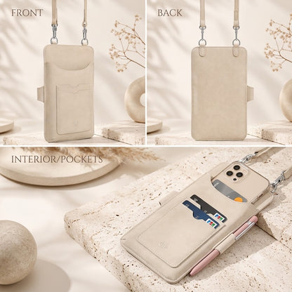 Luxury Beige Pearl Angeli Crossbody Phone Bag