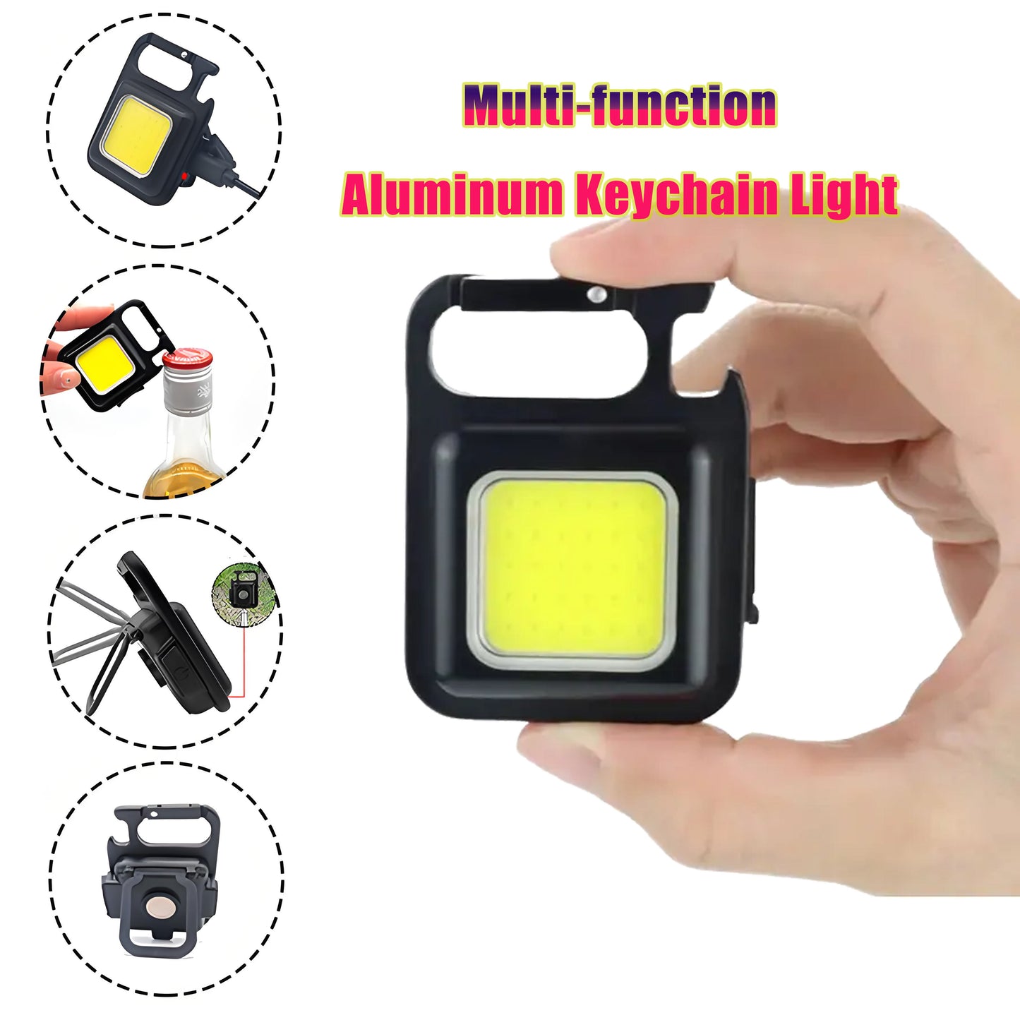 USB Rechargeable Multifunctional Mini Light Keychain