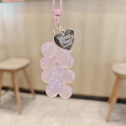Crystal Acrylic Grape Cluster Keychain Pendant