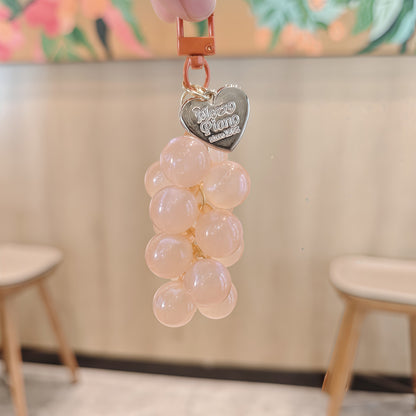 Crystal Acrylic Grape Cluster Keychain Pendant