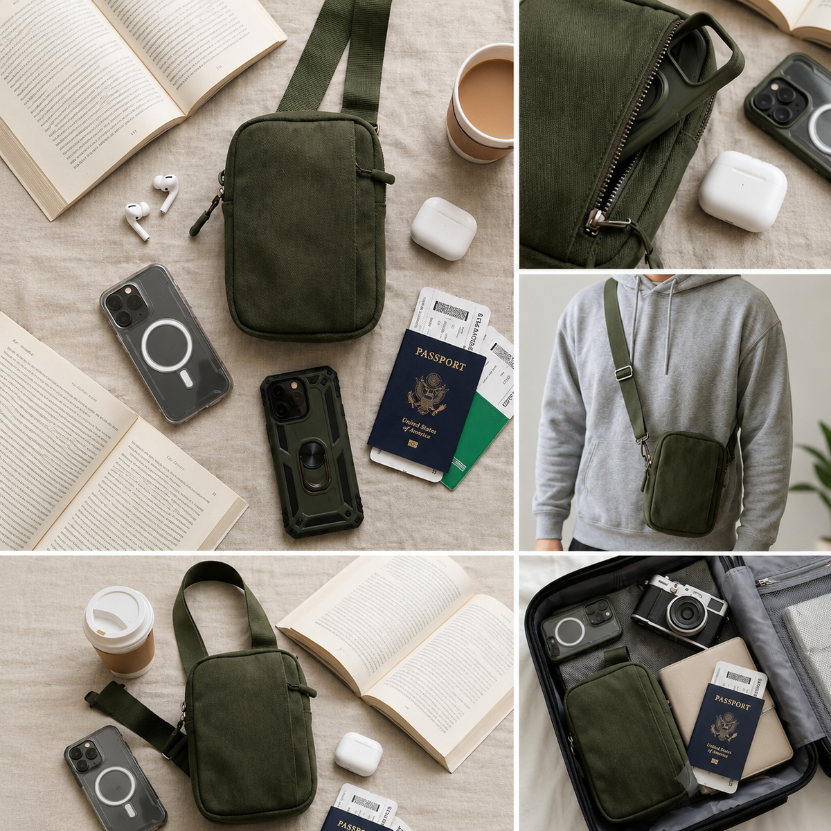 Classic waterproof crossbody  bag