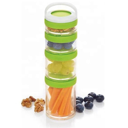 Portable 4 Layer Stackable Food Storage Container