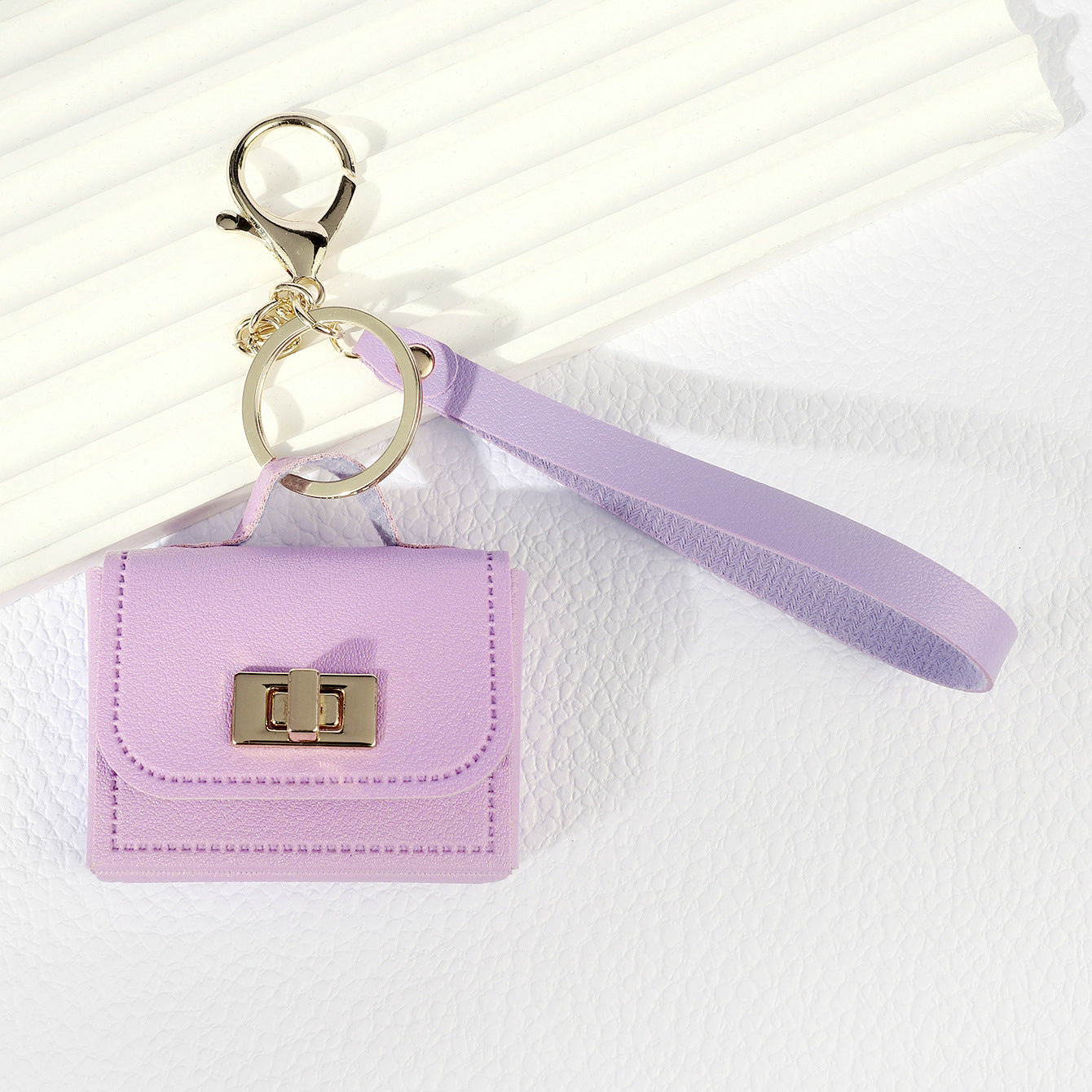 Mini PU Leather Pouch Keychain