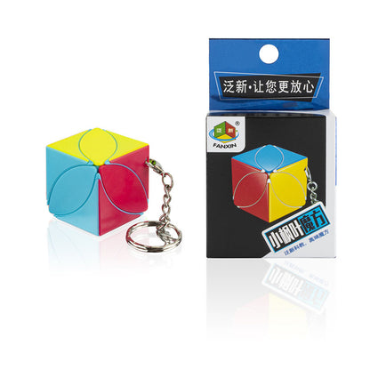Leaf Fidget Cube Keychain Stress Relief Puzzle Toy