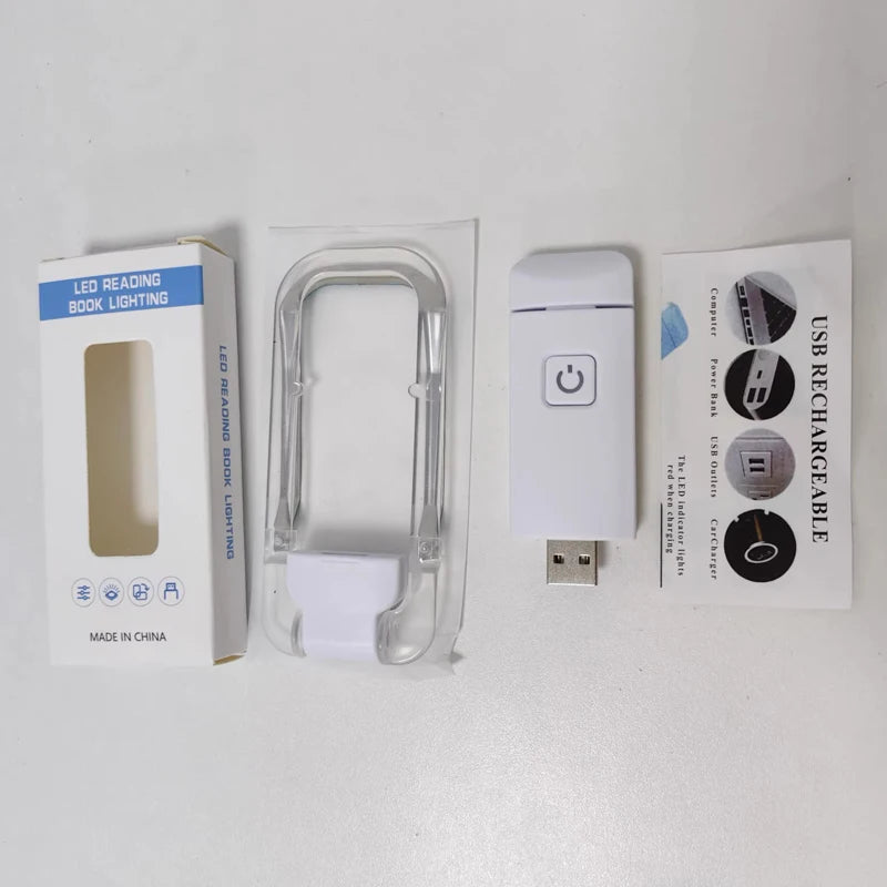 Mini Portable USB Rechargeable LED Clip Bookmark