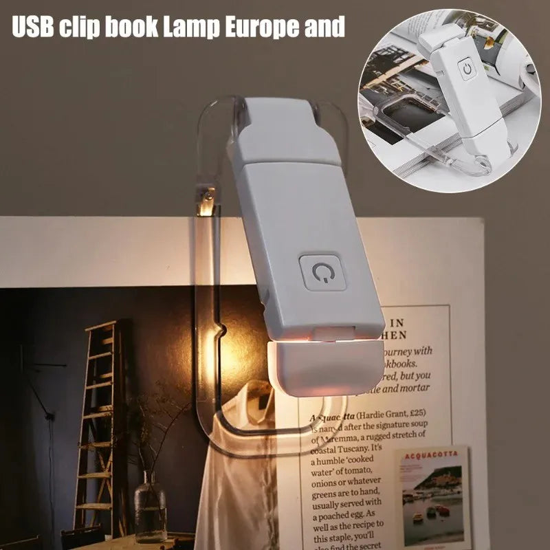 Mini Portable USB Rechargeable LED Clip Bookmark