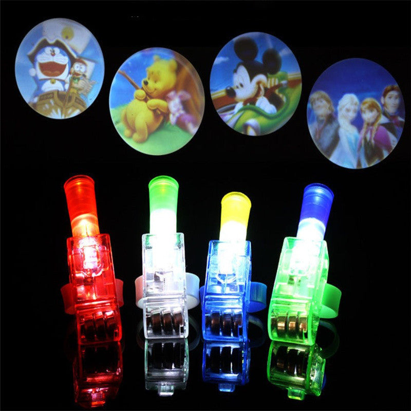 Cartoon Projection LED Finger Lamp Ring